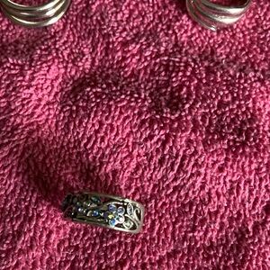 Lia Sophia Silver Ring with Blue Accents